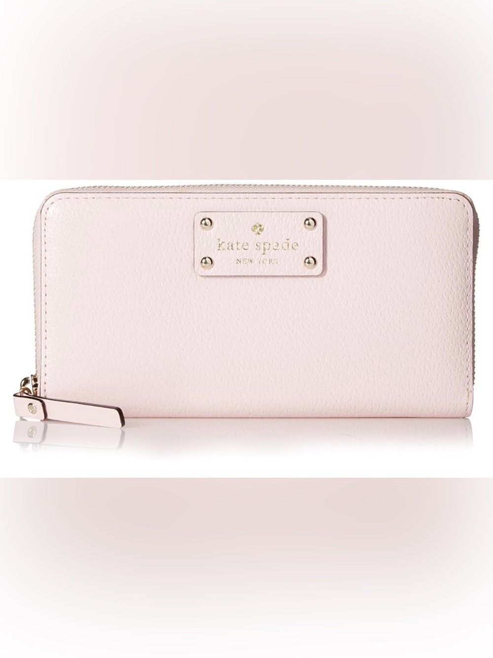 Kate Spade Wellesley Neda Genuine Leather Zip Around Clutch Wallet, Posy Pink,